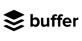 Buffer logo featuring a black stack of three layered rectangles next to the brand name 'buffer' in bold black text on a white background.