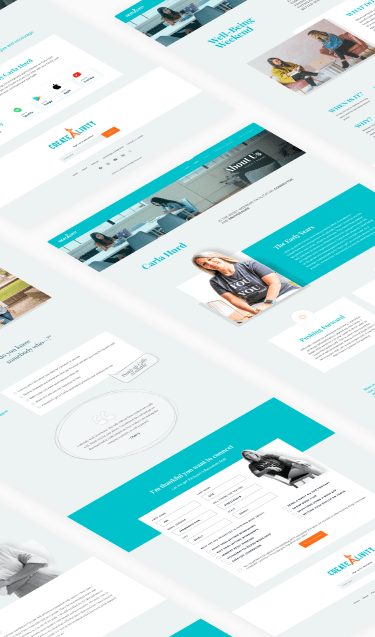 Desktop website design completed for CreateAlivity