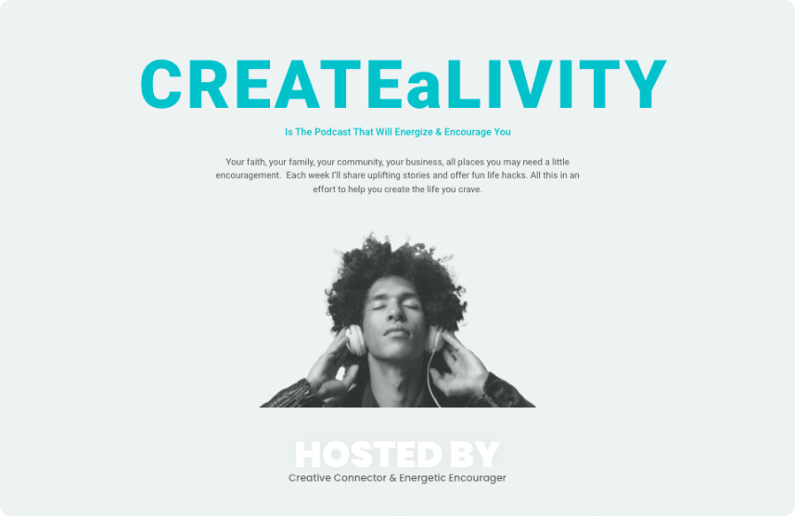 Desktop website design completed for CreateAlivity