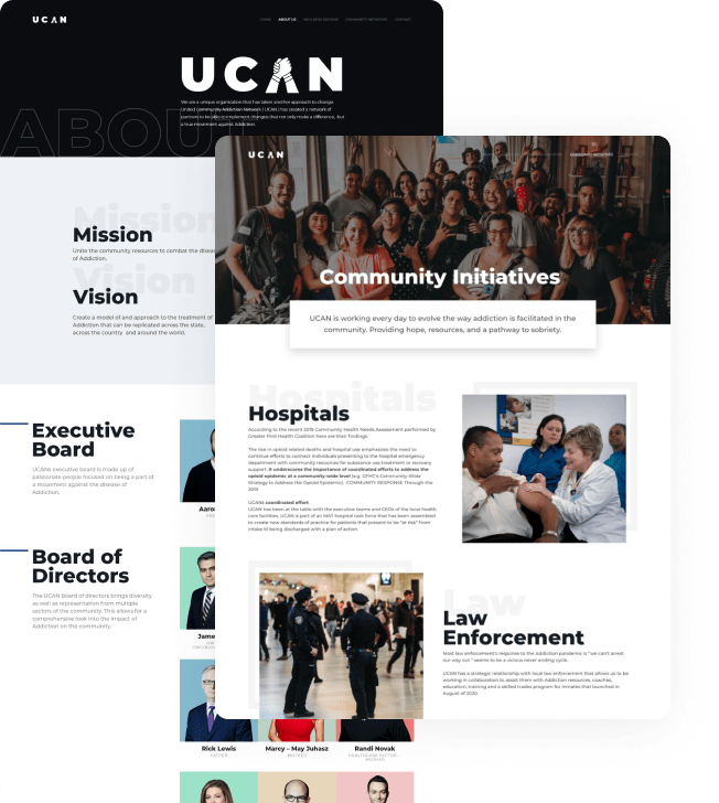 Desktop website design completed for UCAN